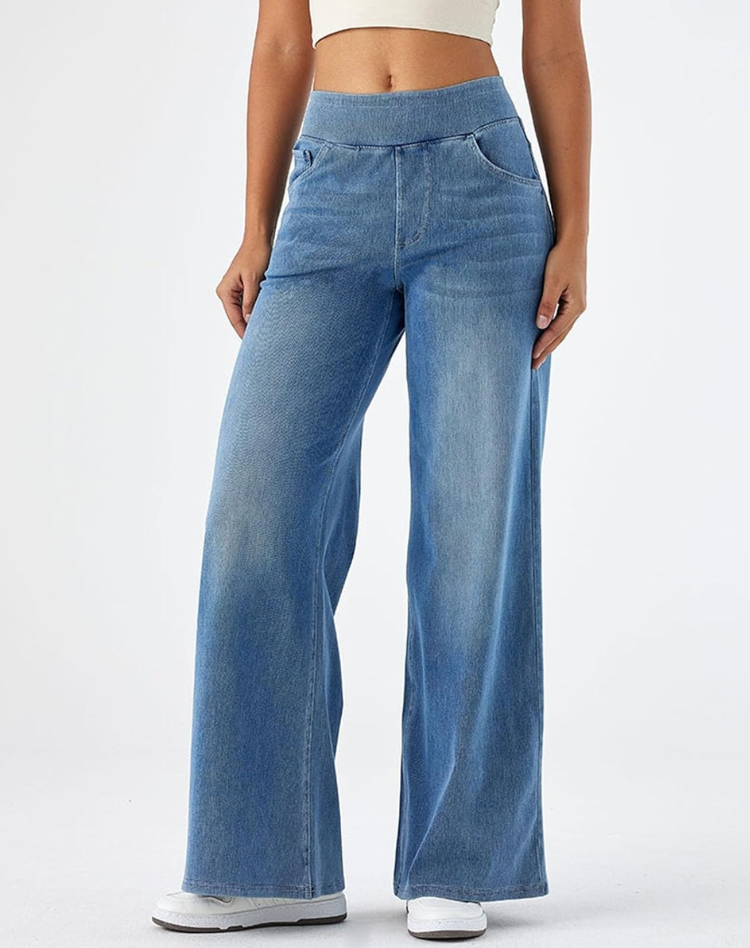 Women's High Waisted Stretch Jeans – Light Blue