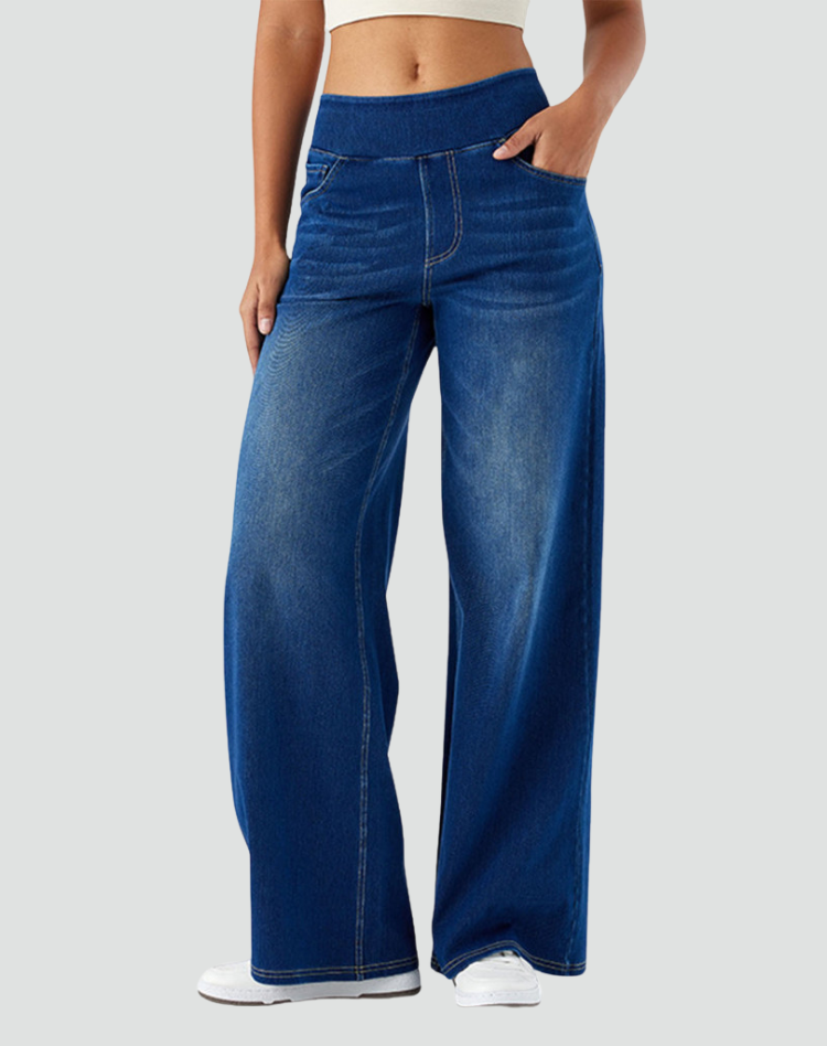 Women's High Waisted Stretch Jeans – Dark Blue