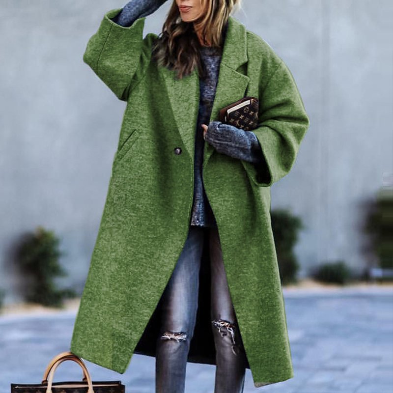 Long Oversized Padded Plaid Coat - Green Plaid
