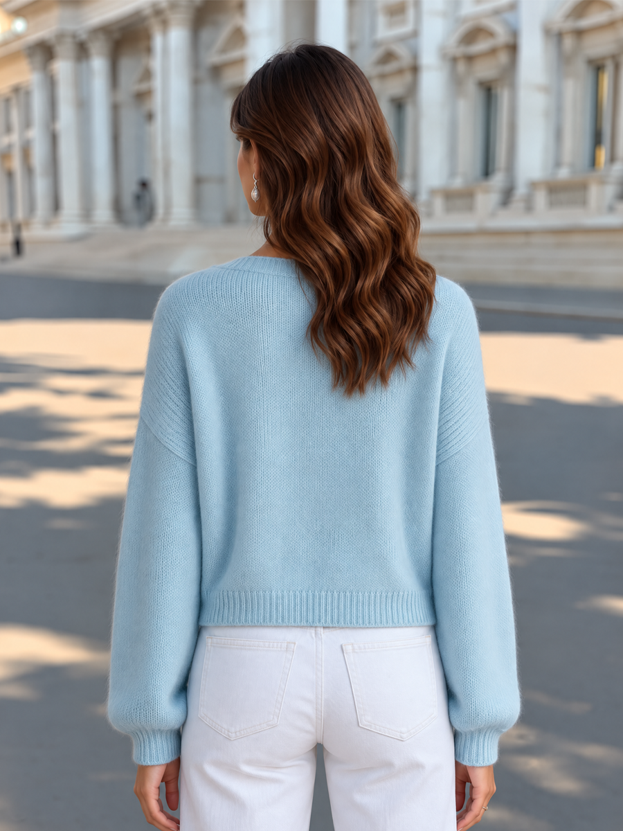 Fuzzy Knit Twinset with Pearl Button Cami and Cardigan