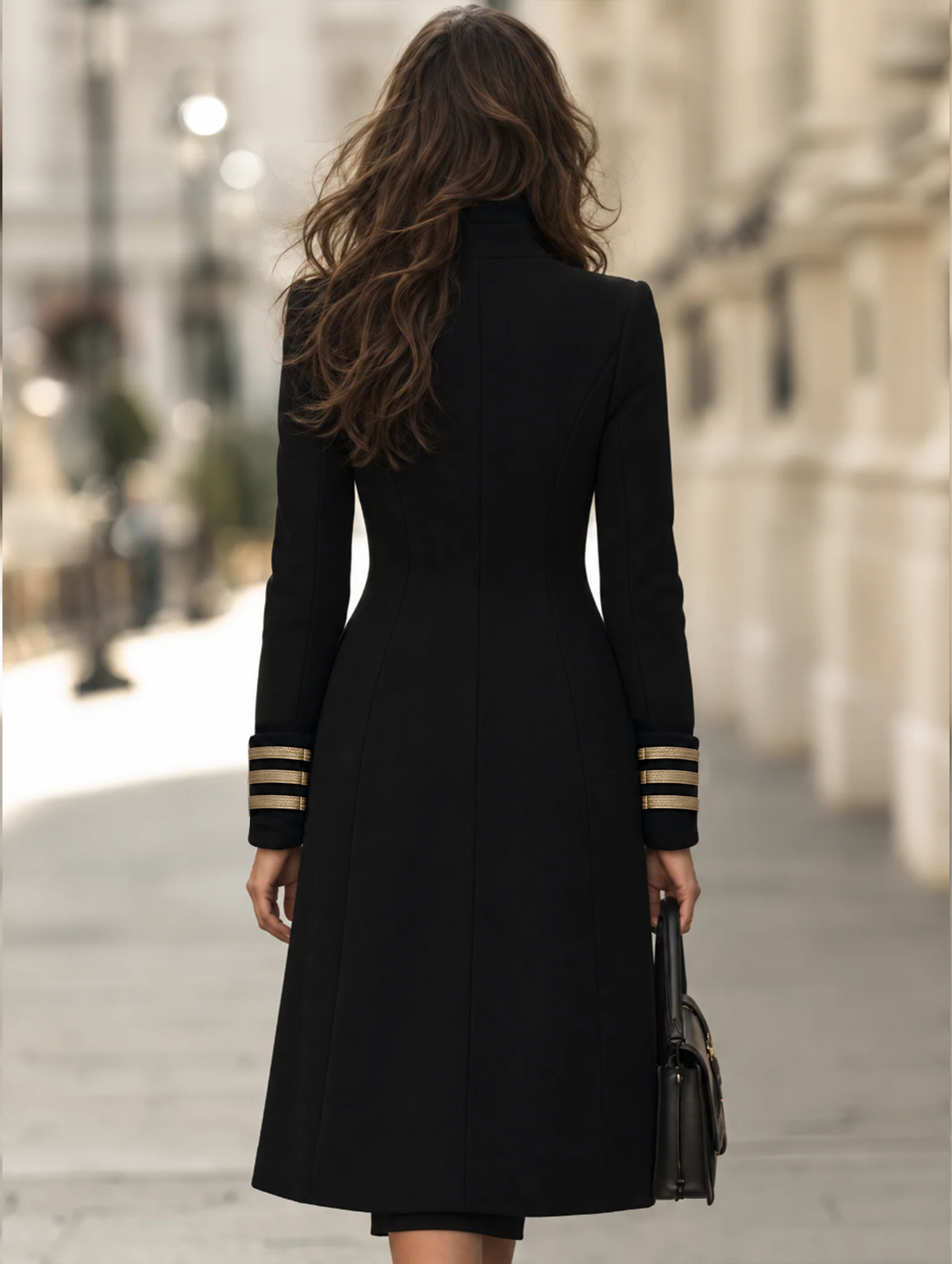 Double-Breasted Military Longline Coat