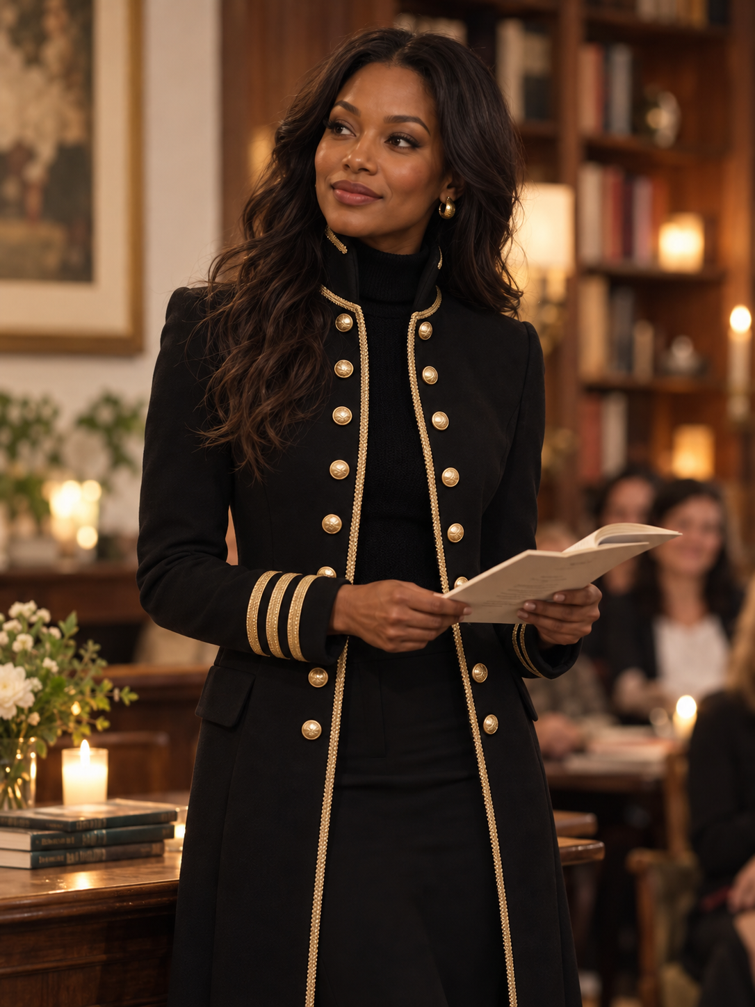 Double-Breasted Military Longline Coat