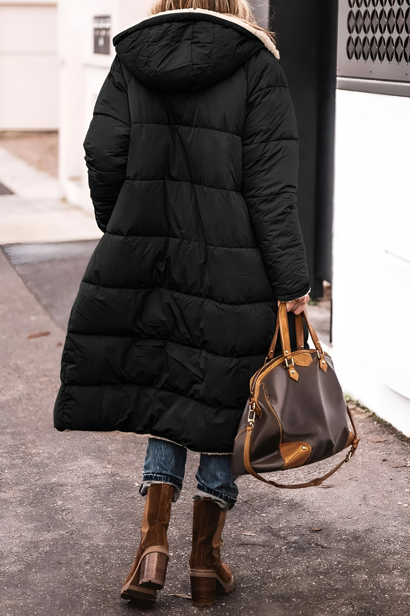Women's Thick Padded Winter Coat with Quilted Design 2