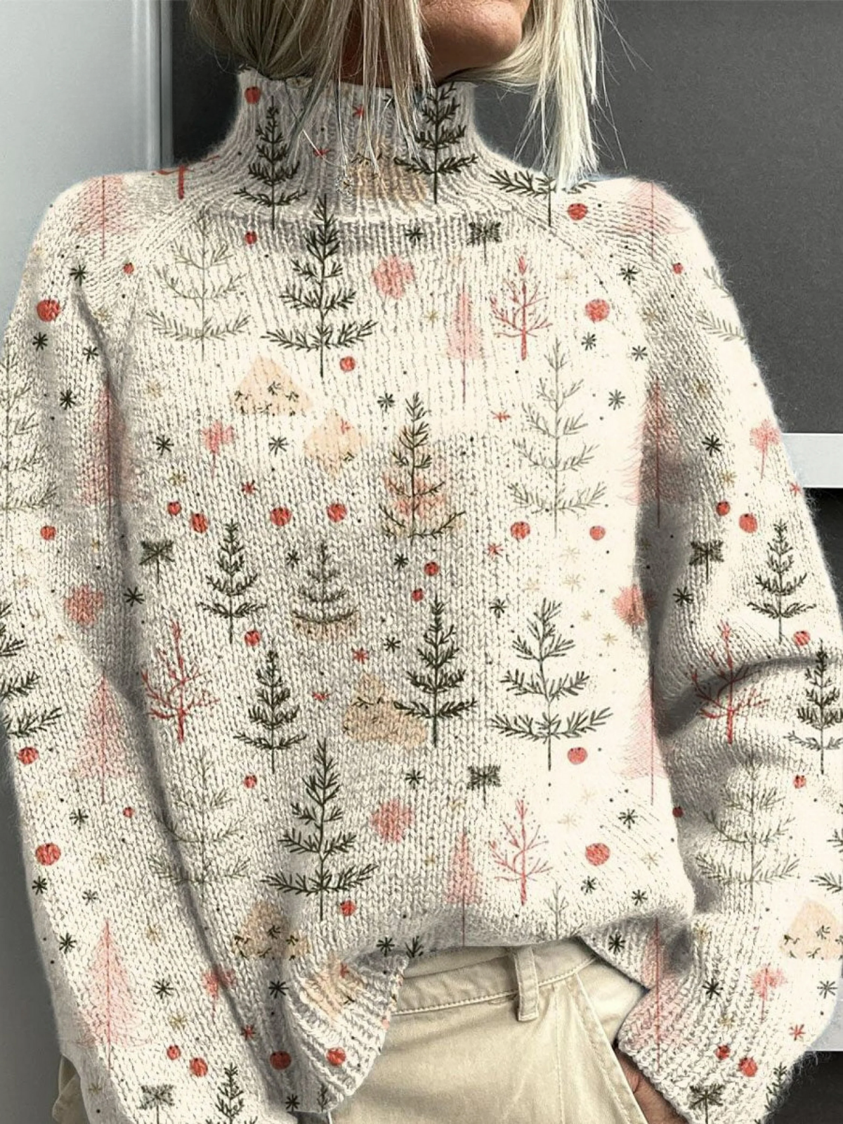Women's Fitted Turtleneck Jumper in Soft Knit