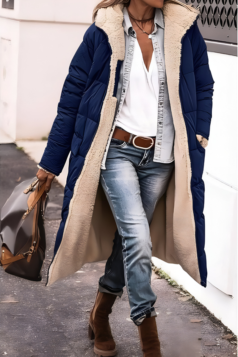 Women's Thick Padded Winter Coat with Quilted Design 3
