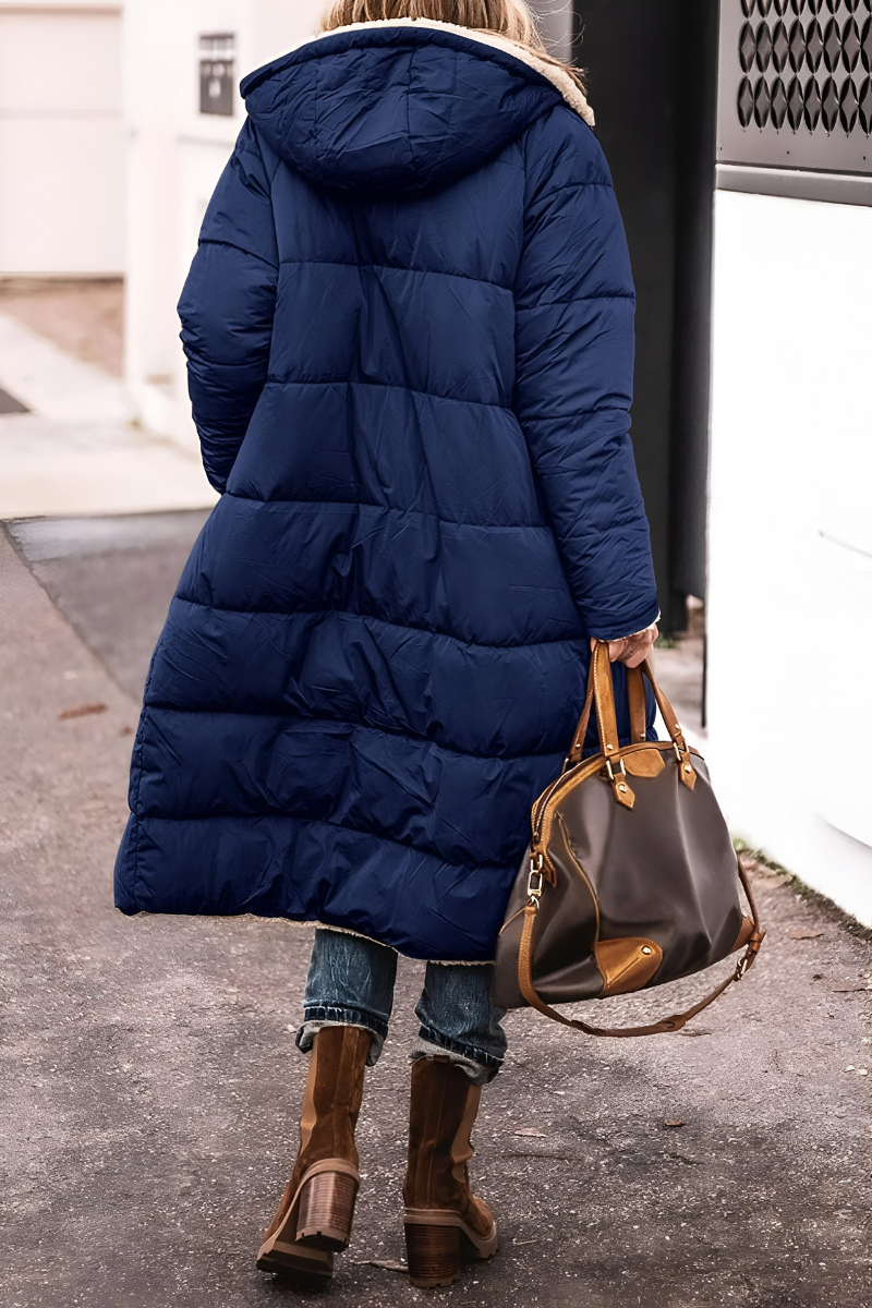 Women's Thick Padded Winter Coat with Quilted Design 4