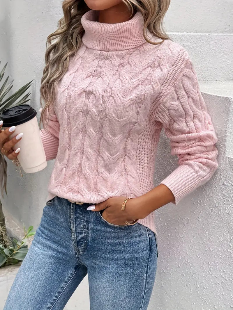 Women's Turtleneck Jumper – Pink