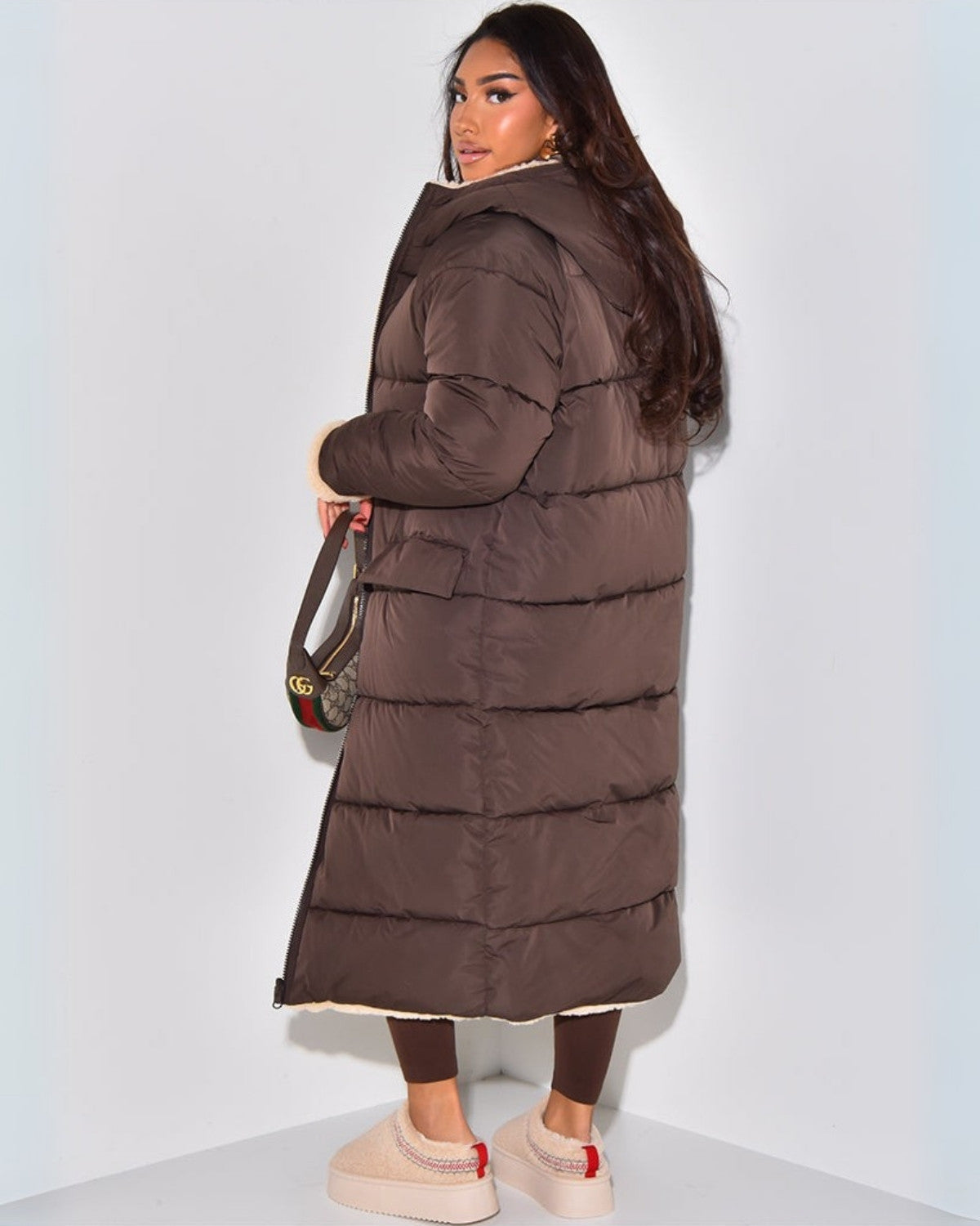 Women's Reversible Long Winter Coat – Two Looks in One 6