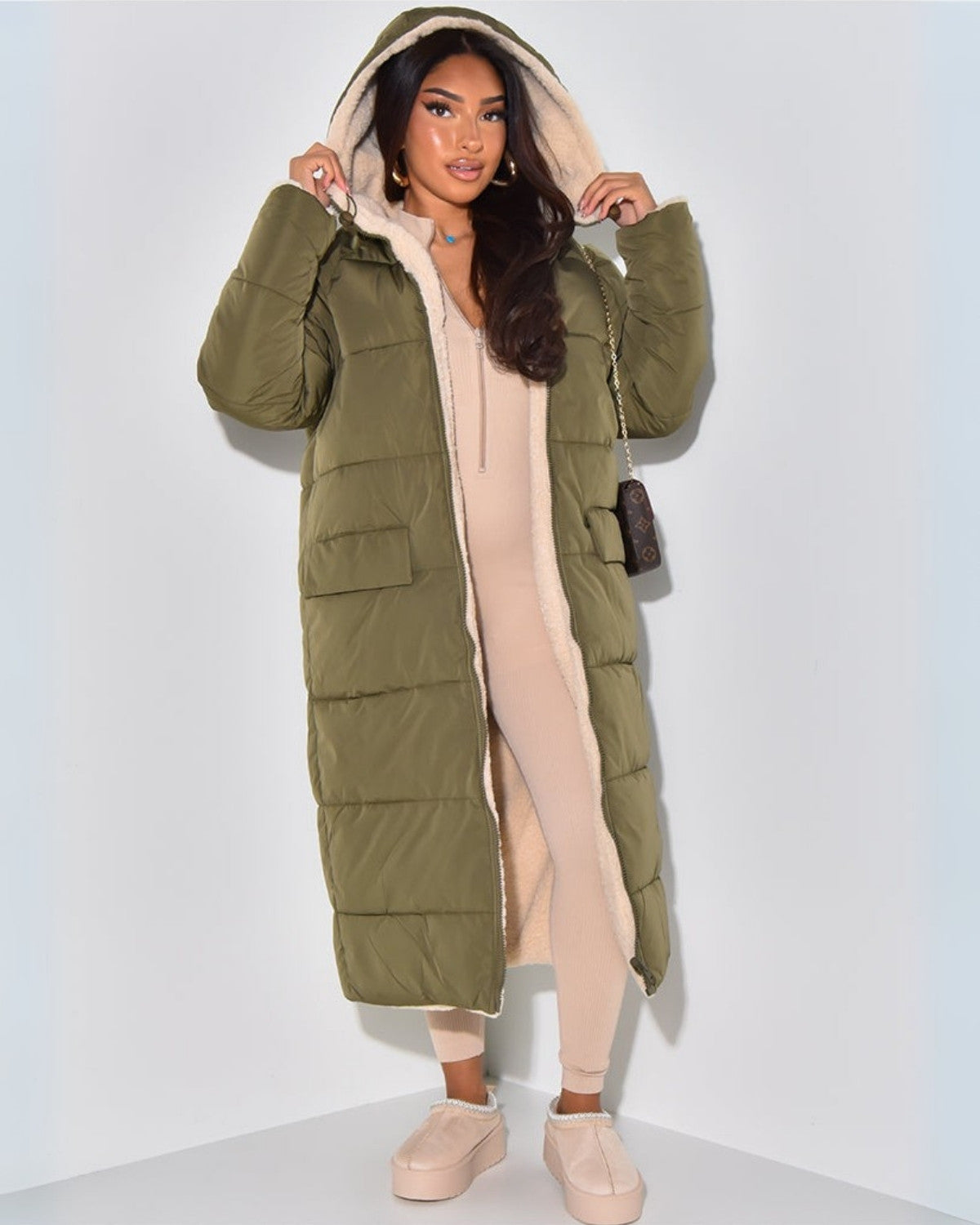 Women's Reversible Long Winter Coat – Two Looks in One 10