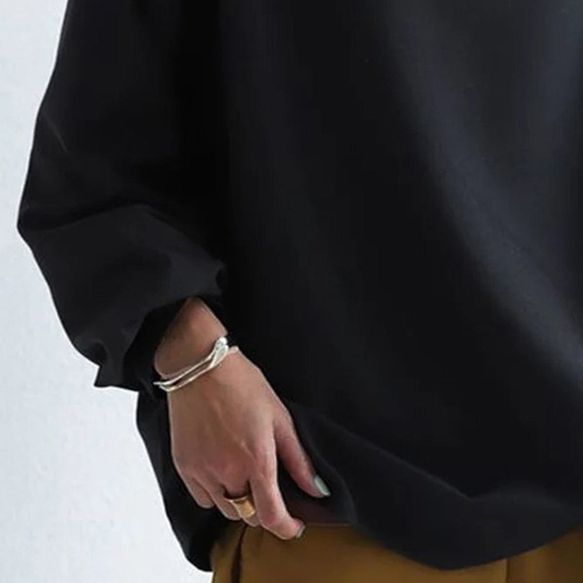 Women's High Neck Relaxed Top with Long Sleeves