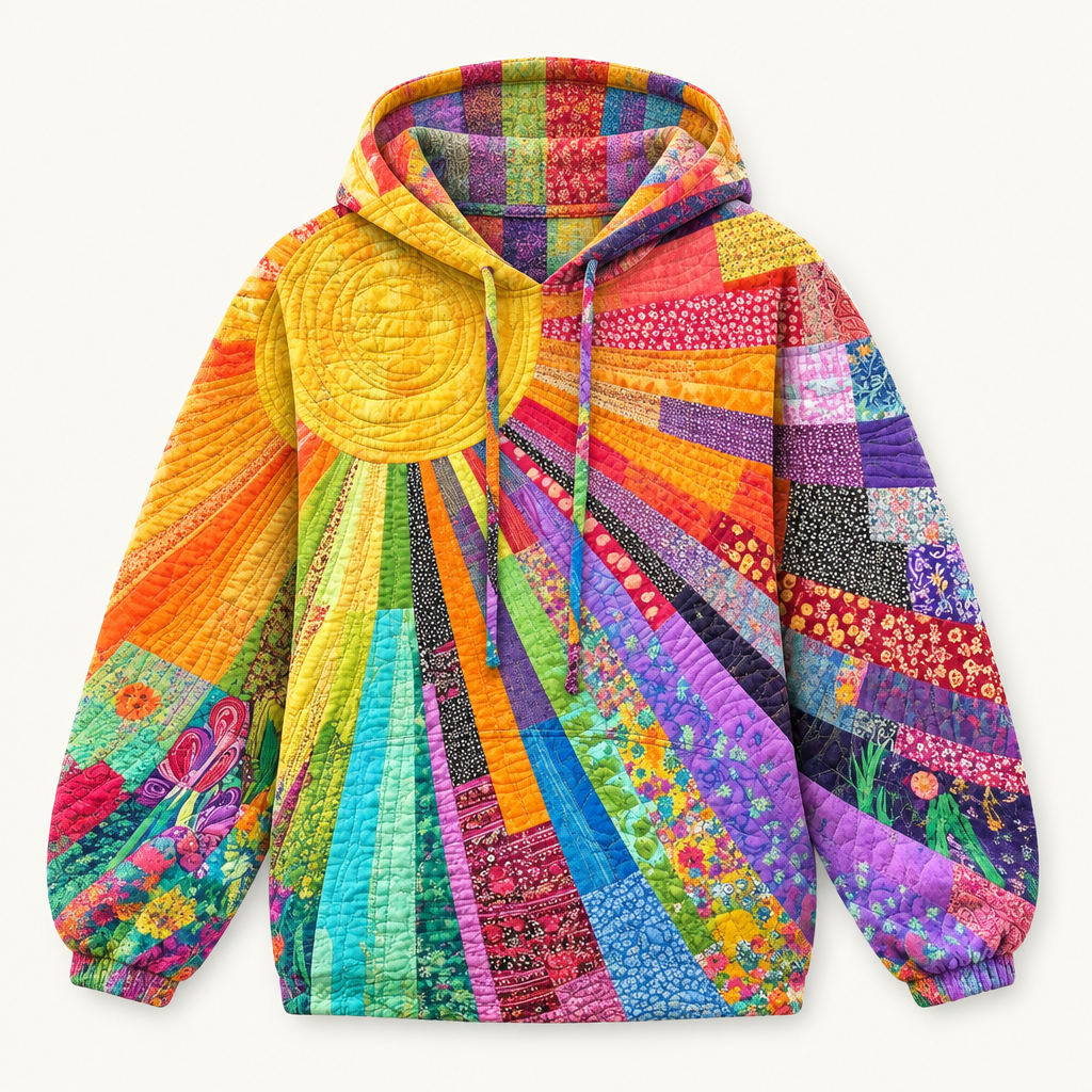 Women's Boho Patchwork Print Hoodie