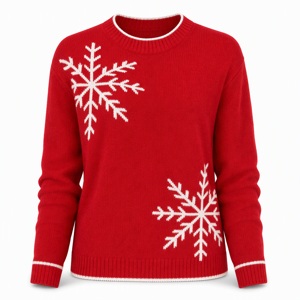 Christmas Snowflake Knit Jumper - Red